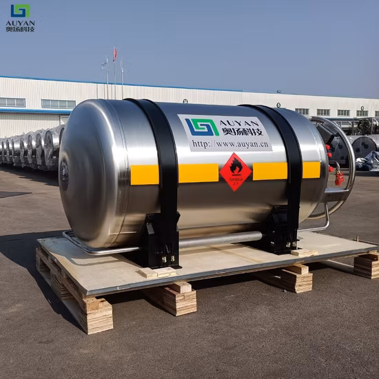 Contenedor de almacenamiento de nitrógeno líquido criogénico Tanques de cilindro de gas de recipiente de presión de combustible de GNL para camiones