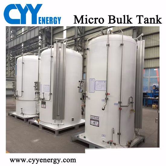 5m3 Lox/Lin/Lar/LNG/Lco2 Tanque de almacenamiento de líquido criogénico Tanque de acero inoxidable Tanque de líquido Micro Tanque a granel